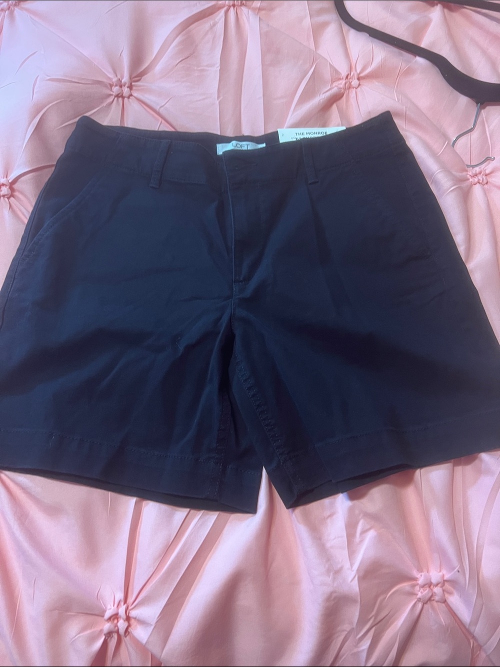 LOFT Black Tailored Bermuda Shorts